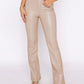 PU Leather High Waist Straight Pants