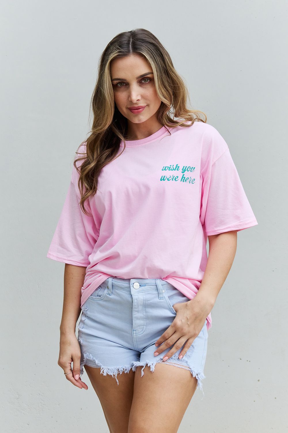 Wish You Were Here" Oversized Graphic T-Shirt