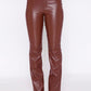 PU Leather High Waist Straight Pants