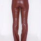 PU Leather High Waist Straight Pants