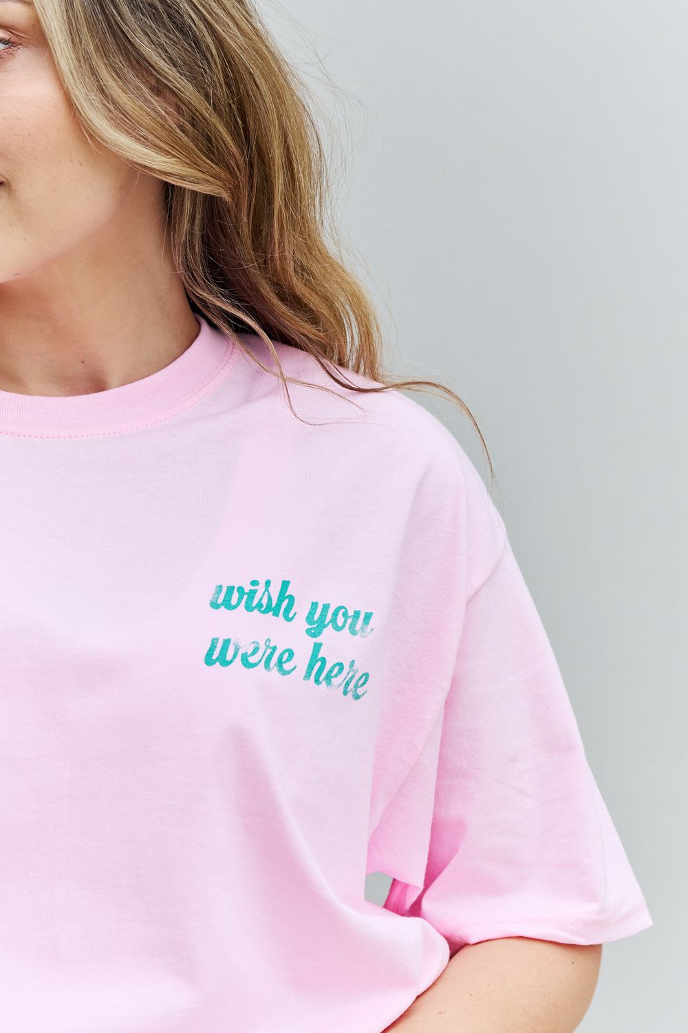 Wish You Were Here" Oversized Graphic T-Shirt